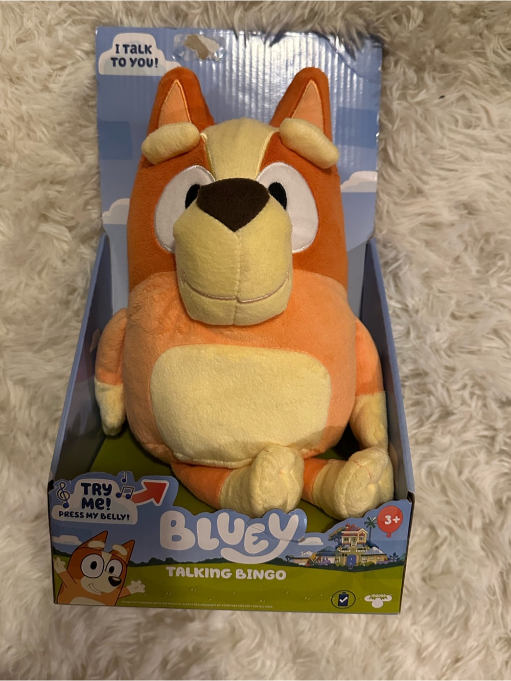 Bluey Talking Bingo Plush - Orange and Cream Interactive Soft Toy